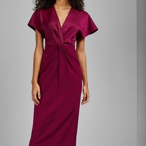 Ted baker London deep pink Ellame sheath dress 14